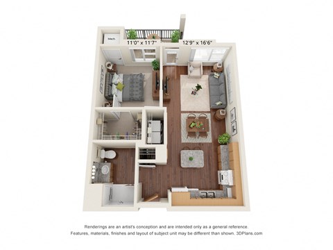 Centennial Crossings_Bedroom A1-ADA Floor Plan